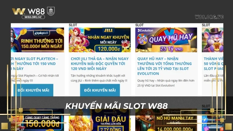 Nhiều phần thưởng hot tại Slot W88 dành cho bạn